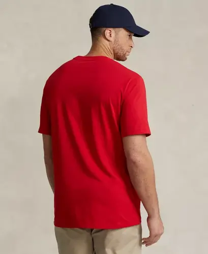 Men's Big & Tall Crew-Neck Pocket T-Shirt-RL 2000 Red - 4
