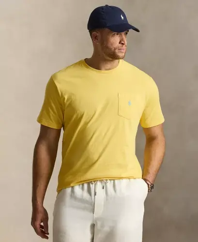 Men's Big & Tall Crew-Neck Pocket T-Shirt - Sunfish Yellow 