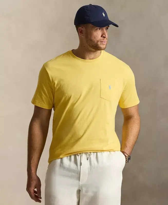 Men's Big & Tall Crew-Neck Pocket T-Shirt - Sunfish Yellow - 1