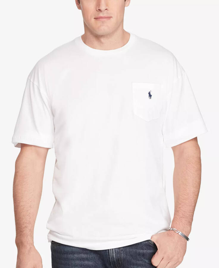 Men's Big & Tall Crew-Neck Pocket T-Shirt White - 1