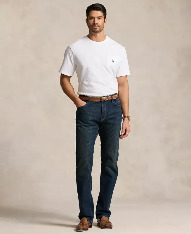 Men's Big & Tall Crew-Neck Pocket T-Shirt-White - 3