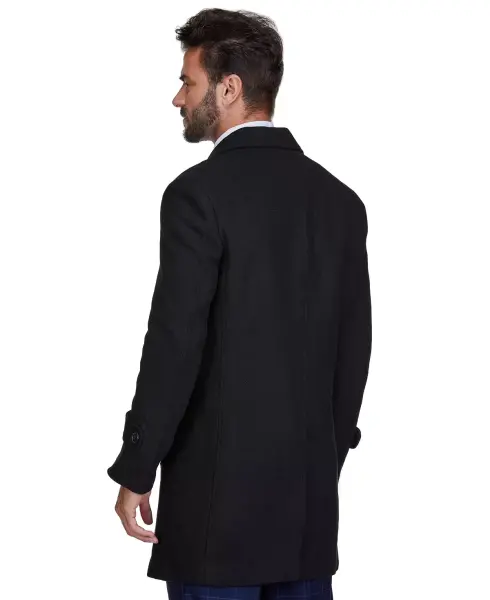 Men's Big & Tall Double Breasted Pea Coat Wool Blend Dress Peacoat - 3