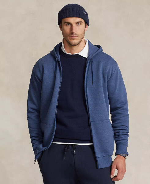 Men's Big & Tall Double-Knit Full-Zip Hoodie Blue Htr - 1