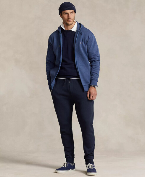 Men's Big & Tall Double-Knit Full-Zip Hoodie Blue Htr - 4