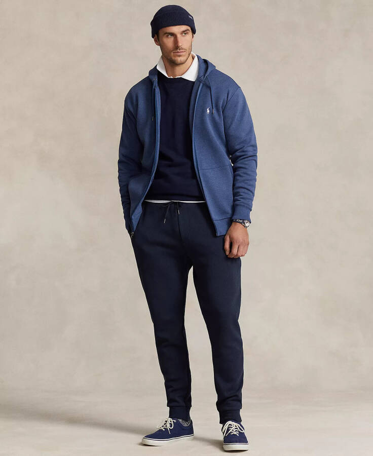 Men's Big & Tall Double-Knit Full-Zip Hoodie Blue Htr - 4