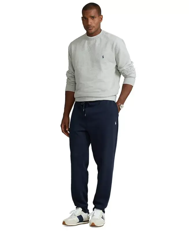 Men's Big & Tall Double-Knit Jogger Pants-Navy - 4