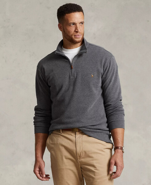 Men's Big & Tall Estate-Rib Quarter-Zip Pullover Barclay Heather - 1