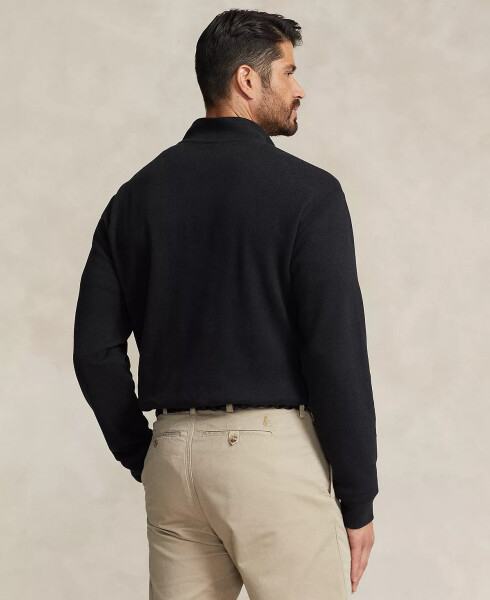 Men's Big & Tall Estate-Rib Quarter-Zip Pullover Polo Black - 2