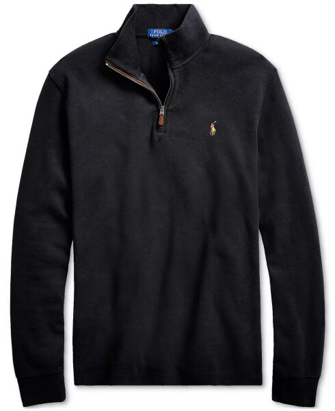 Men's Big & Tall Estate-Rib Quarter-Zip Pullover Polo Black - 5