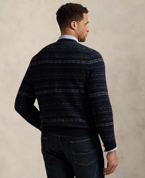 Men's Big & Tall Fair Isle Wool Sweater Blue - 4