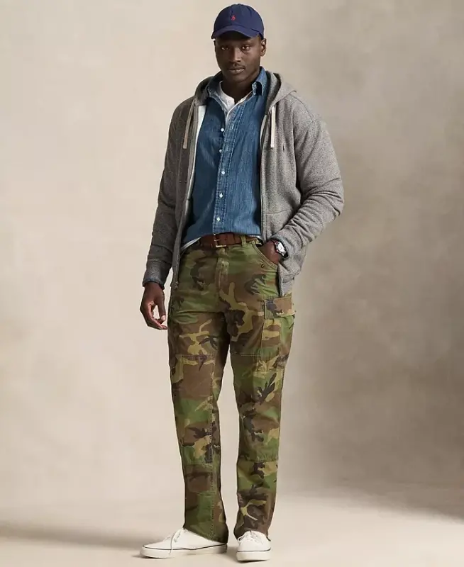 Men's Big & Tall Full-Zip Signature Fleece Hoodie-Ash Grey Heather - 2