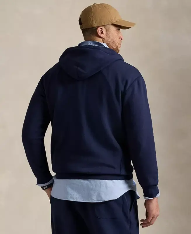 Men's Big & Tall Full-Zip Signature Fleece Hoodie-Cruise Navy - 3