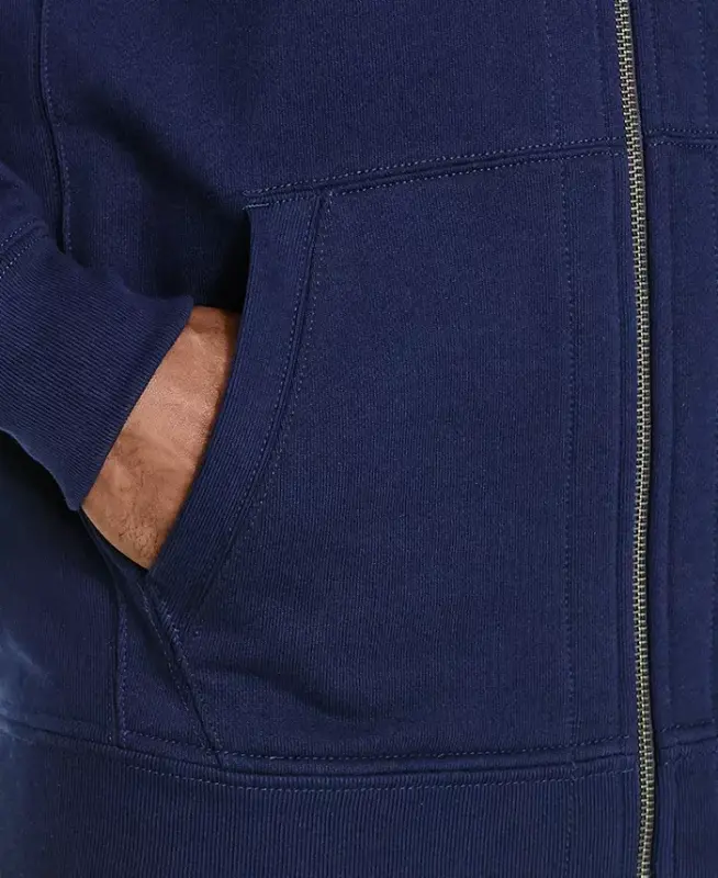 Men's Big & Tall Full-Zip Signature Fleece Hoodie-Cruise Navy - 4
