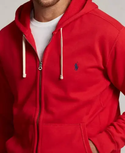 Men's Big & Tall Full-Zip Signature Fleece Hoodie-RL 2000 Red - 3
