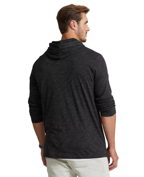 Men's Big & Tall Jersey Hooded T-Shirt Black Marl Heather - 2