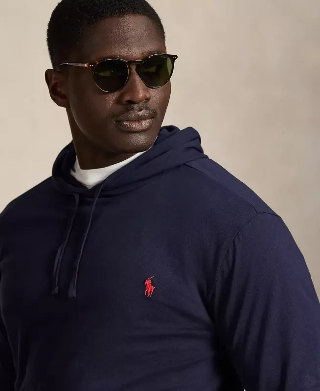 Men's Big & Tall Jersey Hooded T-Shirt-Ink - 4