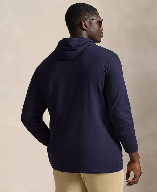 Men's Big & Tall Jersey Hooded T-Shirt-Ink - 5