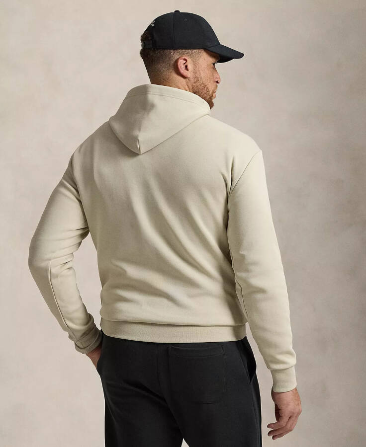 Men's Big & Tall Leather-Pony Double-Knit Hoodie Beige - 2