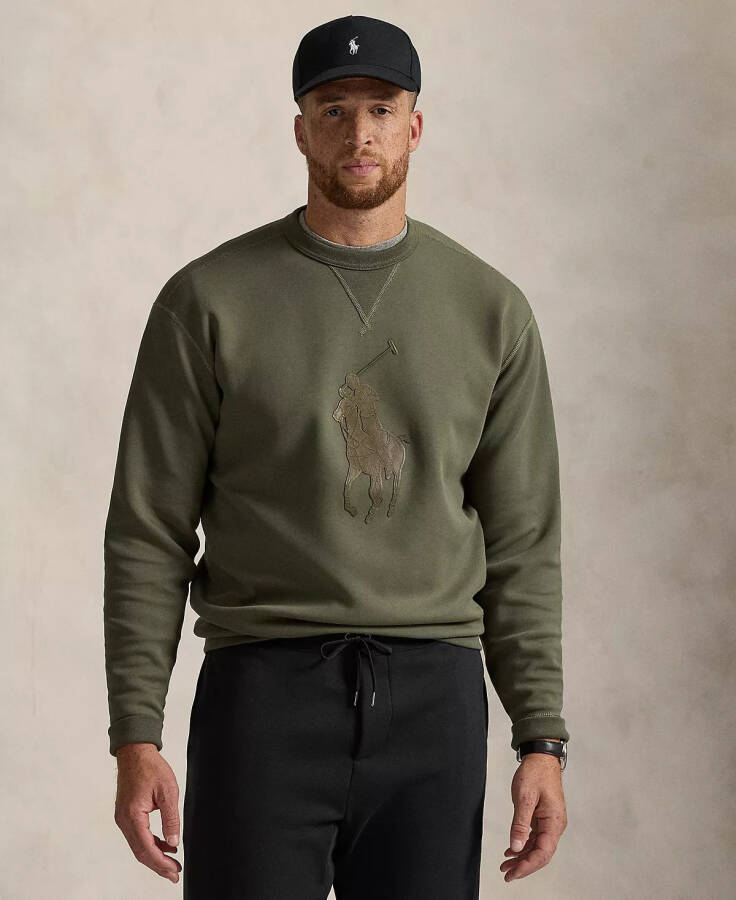 Men's Big & Tall Leather-Pony Double-Knit Sweatshirt Green - 1