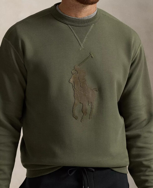 Men's Big & Tall Leather-Pony Double-Knit Sweatshirt Green - 3