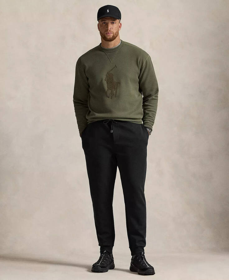 Men's Big & Tall Leather-Pony Double-Knit Sweatshirt Green - 4