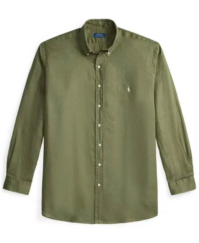 Men's Big & Tall Linen Shirt - Garden Trail - 5