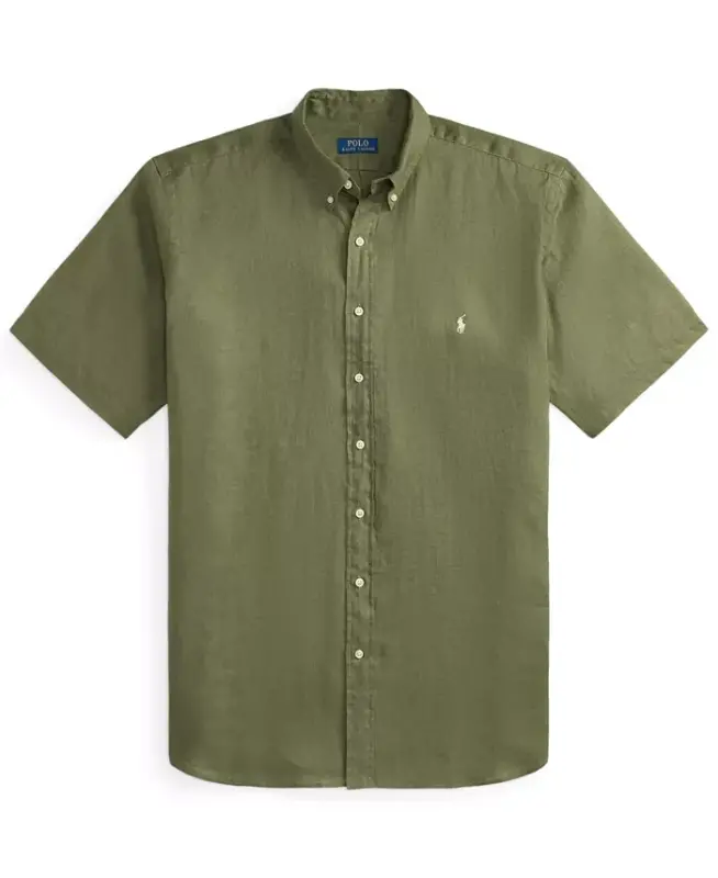 Men's Big & Tall Linen Shirt - Garden Trail - 5