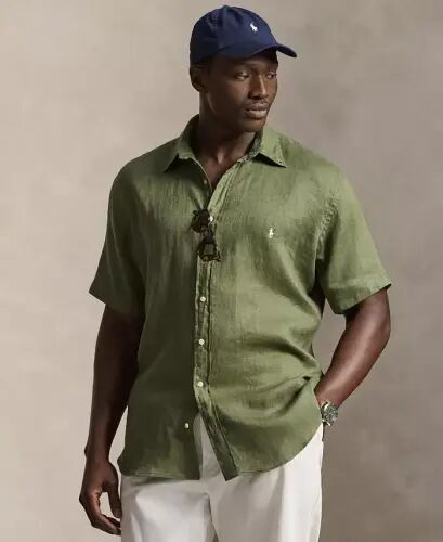 Men's Big & Tall Linen Shirt - Garden Trail - 1