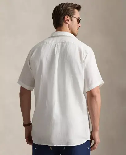 Men's Big & Tall Linen Shirt - White - 4