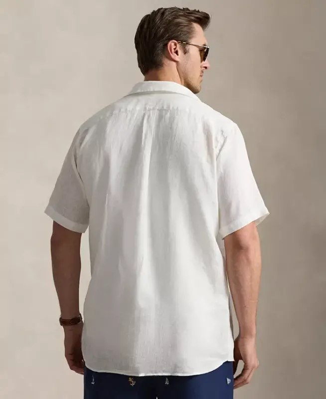 Men's Big & Tall Linen Shirt - White - 4
