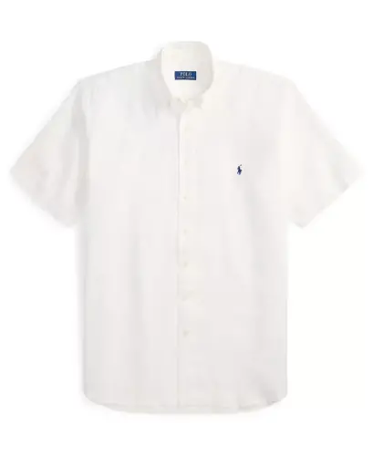 Men's Big & Tall Linen Shirt - White - 5