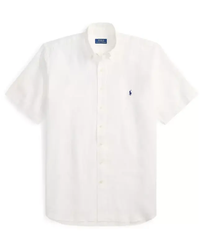 Men's Big & Tall Linen Shirt - White - 5