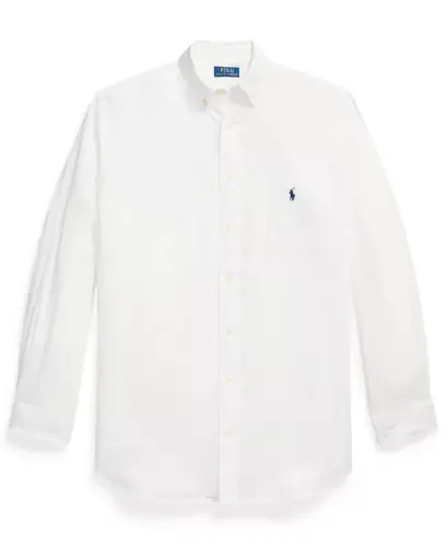 Men's Big & Tall Linen Shirt - White - 5