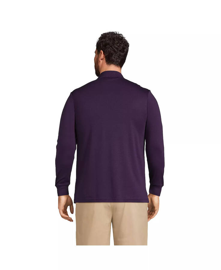 Men's Big & Tall Long Sleeve Supima Interlock Polo Shirt Blackberry - 2