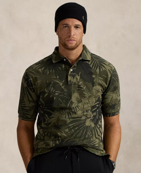 Men's Big & Tall Palm-Camo Mesh Polo Shirt Green - 1