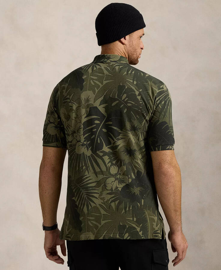 Men's Big & Tall Palm-Camo Mesh Polo Shirt Green - 2