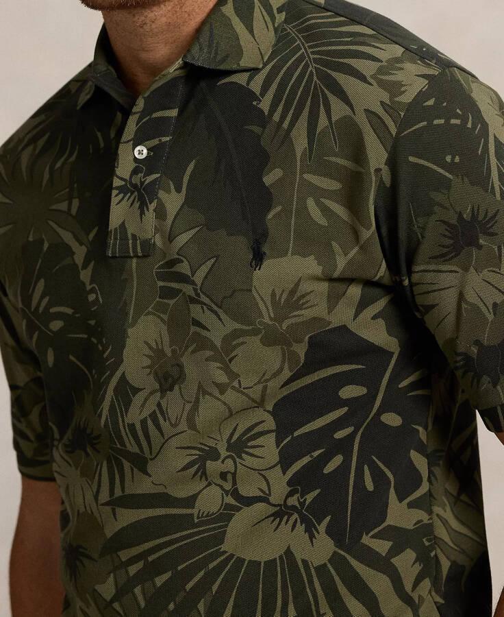 Men's Big & Tall Palm-Camo Mesh Polo Shirt Green - 3