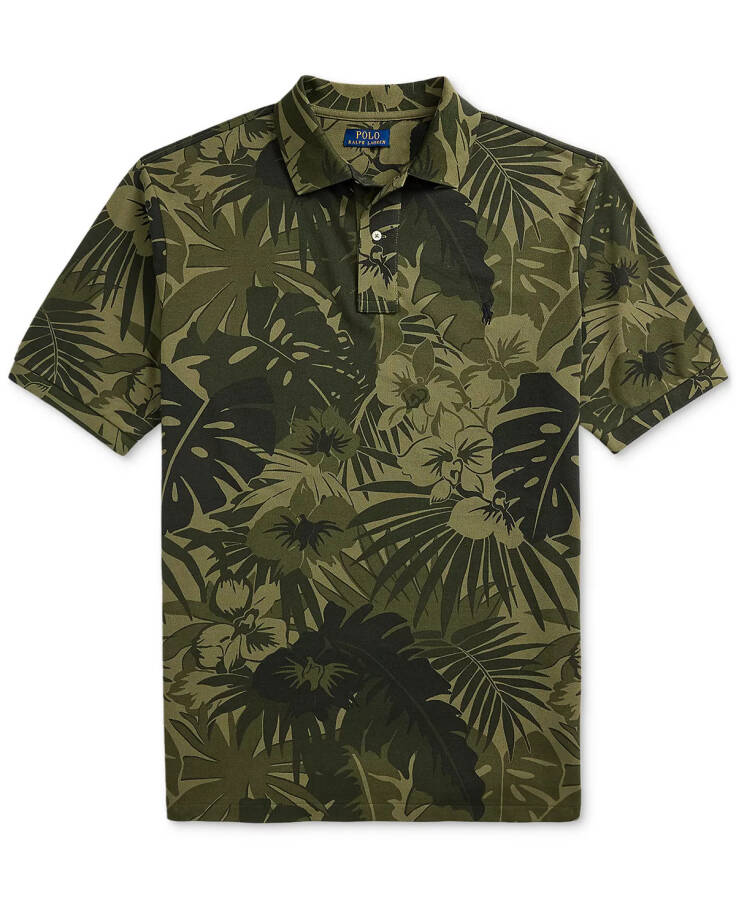 Men's Big & Tall Palm-Camo Mesh Polo Shirt Green - 5