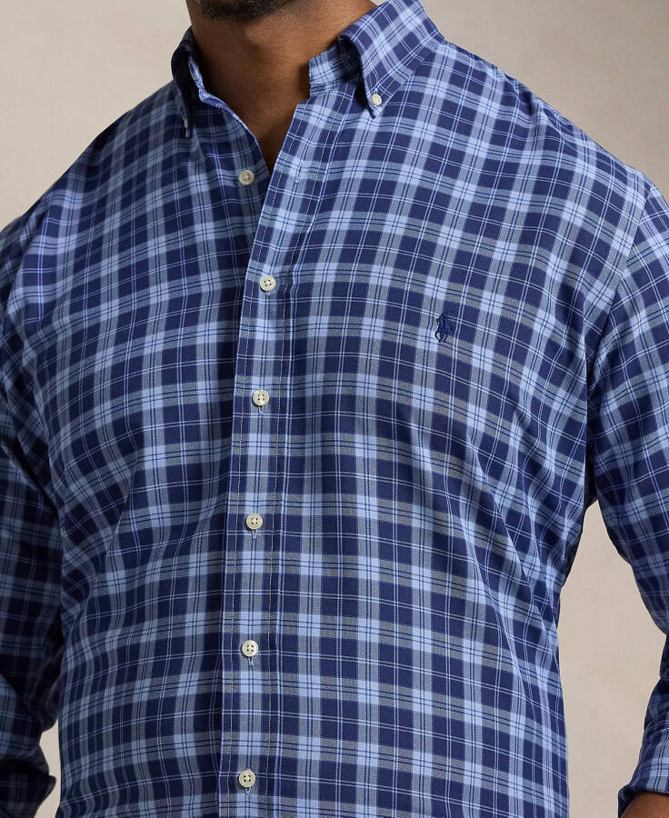 Men's Big & Tall Performance Oxford Shirt Blue Multi - 3