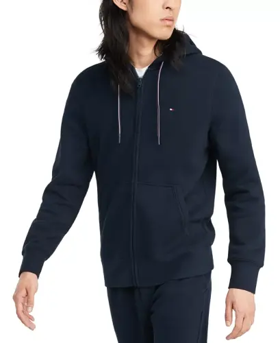 Men's Big & Tall Plains Zip-Up Hoodie - Navy Blazer - 1