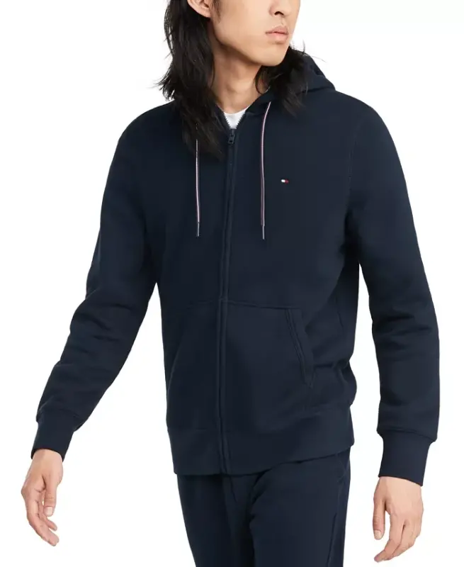 Men's Big & Tall Plains Zip-Up Hoodie - Navy Blazer - 1