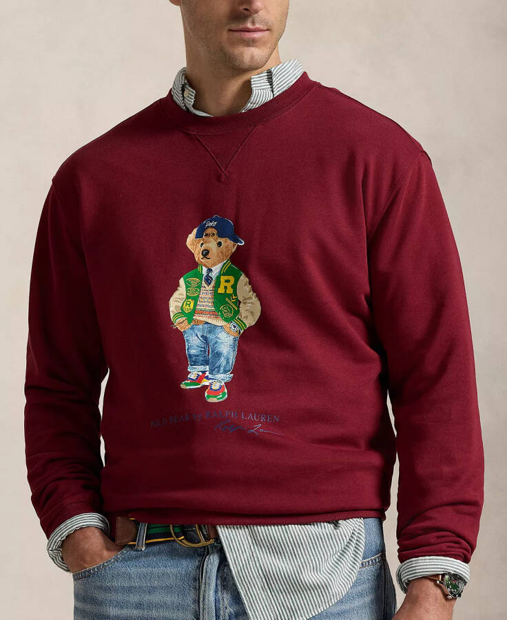 Men's Big & Tall Polo Bear Fleece Sweatshirt Red - 3