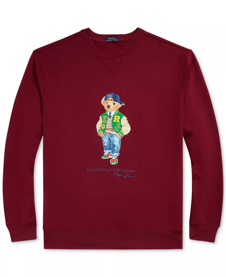 Men's Big & Tall Polo Bear Fleece Sweatshirt Red - 5