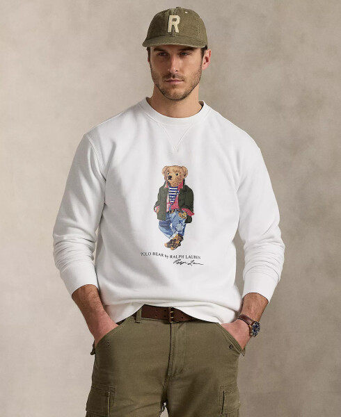 Men's Big & Tall Polo Bear Fleece Sweatshirt White - 1