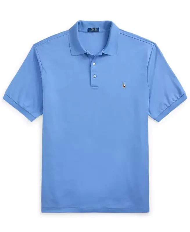 Men's Big & Tall Polo Shirt - Sky Blue - 1