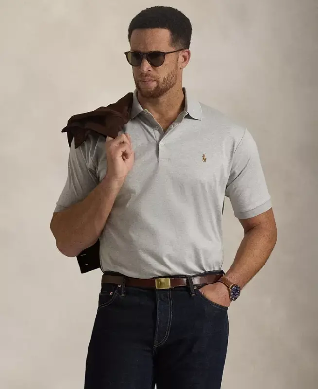 Men's Big & Tall Solid Polo Shirt - Spring Heather - 2