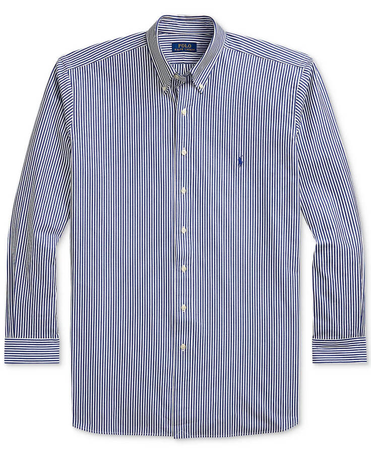 Men's Big & Tall Poplin Sport Shirt Navy - 5