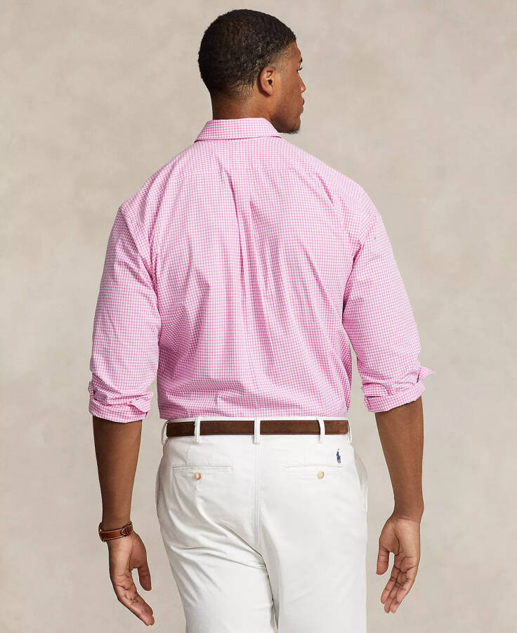 Men's Big & Tall Poplin Sport Shirt Pink/white - 2