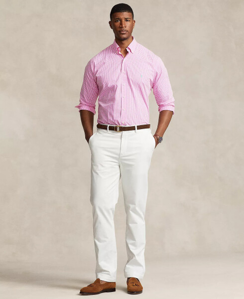 Men's Big & Tall Poplin Sport Shirt Pink/white - 4