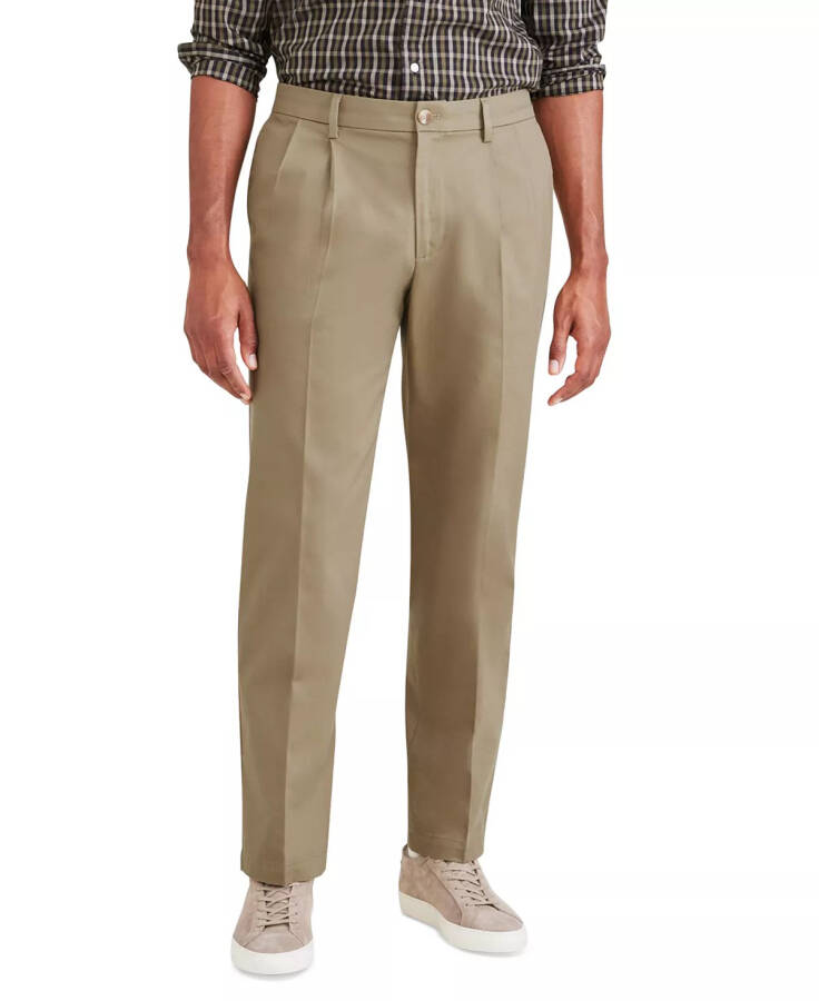 Men's Big & Tall Signature Classic Fit Pleated Iron Free Pants with Stain Defender New British Khaki - 2